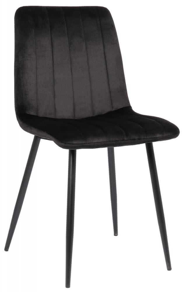 BHM Germany Jedálenská stolička Dijon, zamat, čierna