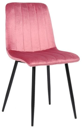 BHM Germany Jedálenská stolička Dijon, zamat, ružová