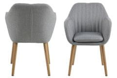 Design Scandinavia Jedálenská stolička s opierkami Ema, textil, svetlo šedá