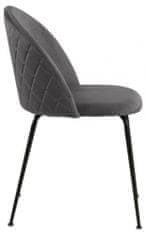 Design Scandinavia Jedálenská stolička Louise (SET 2ks), zamat, tmavo šedá