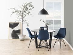 Design Scandinavia Jedálenská stolička Eris (SET 2ks), zamat, modrá