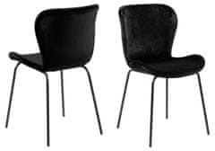 Design Scandinavia Jedálenská stolička Batilda (SET 2ks), tkanina, čierna