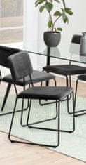 Design Scandinavia Jedálenská stolička Cornelia (SET 2ks), zamat, tmavo šedá