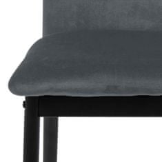 Design Scandinavia Jedálenská stolička Demina (SET 4ks), zamat, tmavo šedá