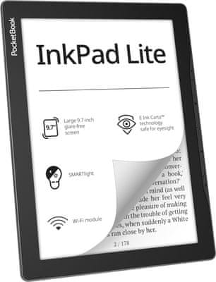 Čítačka e-kníh PocketBook 970 inkpad Lite, ľahká, veľká pamäť, chytré nasvietenie, veľký displej Bluetooth, obal, dotyková obrazovka vysokokapacitné batérie Smartlight Wi-Fi slot na SD kartu