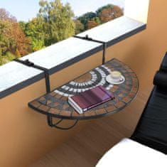 Timeless Tools Závesný polkruhový stôl na balkón- hnedý