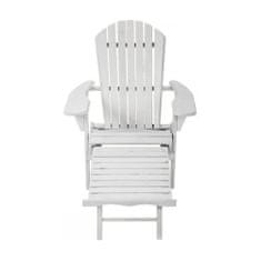 Timeless Tools Záhradná drevená stolička s podnožkou, viac farieb, biela
