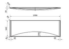CERSANIT VIRGO/INTRO čelný panel k vani 150 cm, S401-044