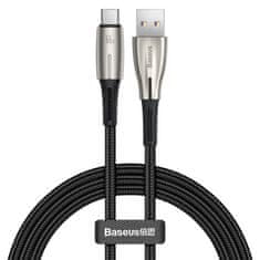 BASEUS Water Drop-shaped kábel USB / USB-C 66W 6A 1m, čierny