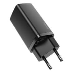 BASEUS GaN2 Lite sieťová nabíjačka USB / USB-C QC 3.0 PD 65W, čierna