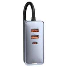BASEUS Share Together autonabíjačka 2x USB / 2x USB-C 120W QC PD, sivá