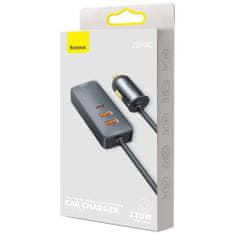 BASEUS Share Together autonabíjačka 2x USB / 2x USB-C 120W QC PD, sivá