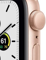 Apple Watch SE, 44 mm Gold Aluminium Case with Starlight Sport Band (MKQ53HC/A)