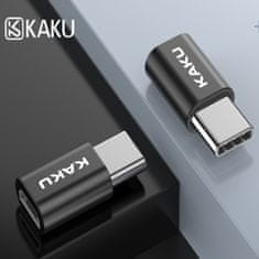Kaku adaptér USB-C / Micro USB, čierny