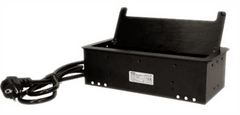 Orno Výklopný blok zapustený ORNO OR-AE-13125/B, 2x 230V, 2x USB nabíjací, 2x RJ45, farba čierna, kábel 1,5m