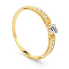 Beneto Exclusive Dámsky prsteň zo žltého zlata so zirkónmi AUG0002-G-WH (Obvod 51 mm)