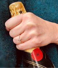 Amen Ružovo pozlátený strieborný prsteň so zirkónmi Rosary ACORB (Obvod 52 mm)