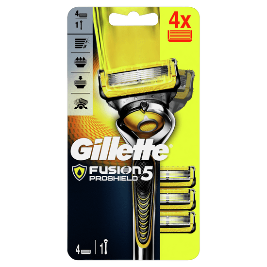Gillette Fusion5 ProShield holiaci strojček pre mužov + 4 holiace hlavice 