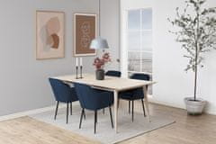 Design Scandinavia Jedálenská stolička s opierkami Ema, zamat, modrá / čierna