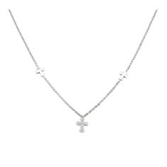 Amen Originálne strieborný náhrdelník s krížikmi Pray, Love CLCCZB3