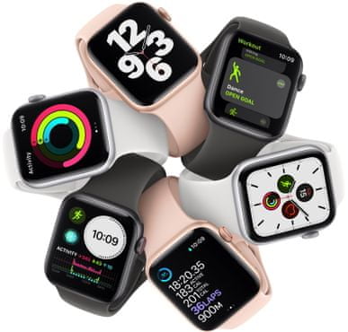 Apple Watch SE MKR33HC/A Cellular okosóra, nagy Retina kijelző alumínium ház beállítható kialakítás cserélhető szíj Nike kollekció