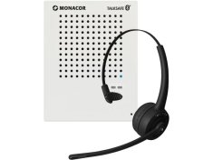 Monacor TALKSAFE-1 Systém interkomu, Bluetooth, s 1 systémovou mikrofónovou stanicou a 1 náhlavnou súpravou