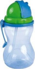 Canpol babies Fľaša športová so slamkou- modrá 370 ml