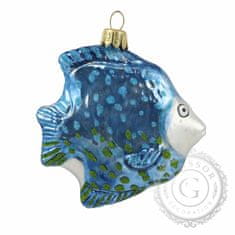 Decor By Glassor Sklenená ryba modro-zelená