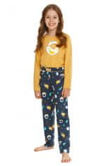 TARO Dievčenské pyžamo 2615 Sarah yellow + Nadkolienky Gatta Calzino Strech, žltá, 116