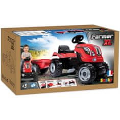 Smoby Farmer XL pedálový traktor s prívesom - červený
