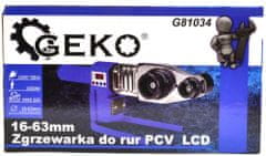 GEKO Polyfúzna zváračka s príslušenstvom a s nadstavcami 16 - 63 mm, LCD displej, GEKO