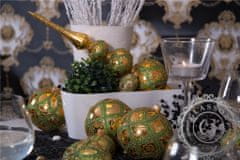 Decor By Glassor Vianočný špic zeleno-zlatý