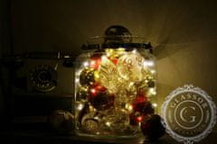 Decor By Glassor Vianočná banka priehľadná, zlatý dekor (Veľkosť: 12)