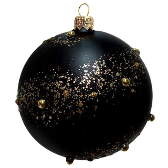 Decor By Glassor Koule černý mat dekor bronzové hupkování a korálky (Veľkosť: 10)
