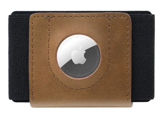 FIXED Kožená peňaženka Tiny Wallet for AirTag z pravej hovädzej kože FIXWAT-STN2-BRW, hnedá