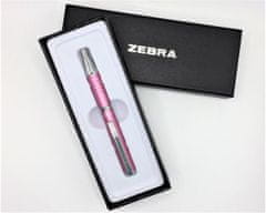 Zebra Guľôčkové pero "SL-F1", modrá, 0,24 mm, teleskopické, kovové, ružové telo, 23467-24