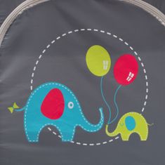Baby Mix Detská cestovná postieľka so závesným lôžkom Slony šedá