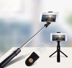 Alum online Selfie tyč s bluetooth, statív, tripod 3v1 - K07