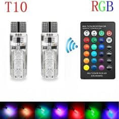 Alum online RGB LED autožiarovky W5W T10 s diaľkovým ovládaním, 2ks