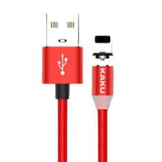 Kaku Magnetic kábel USB / Lightning 3A 1m, červený