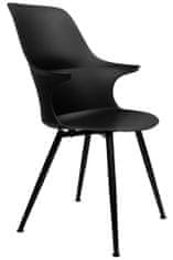KINGHOME BRAZO HIGH čierna stolička - polypropylén, kov