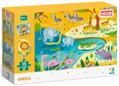 DoDo Puzzle s triedením obrázkov Afrika 18 dielikov