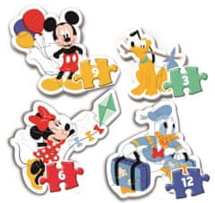 Clementoni Moje prvé puzzle Mickey Mouse 3 + 6 + 9 + 12 dielikov