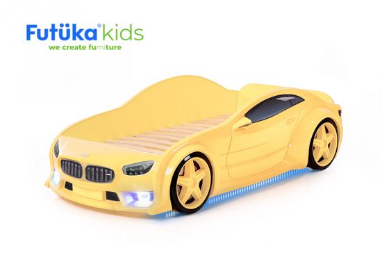 Futuka Kids Detská postieľka auto EVO MOTOR + LED svetlomety + Spodná svetlo