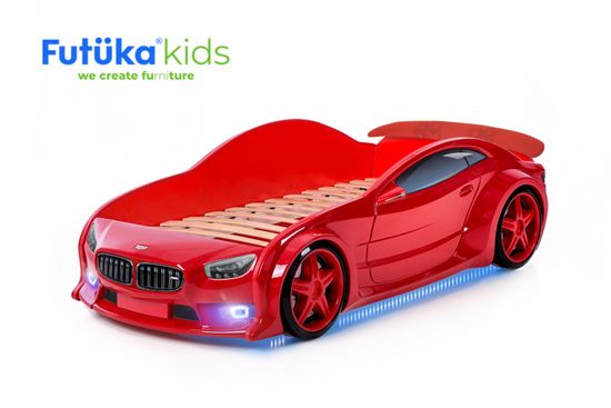 Futuka Kids Detská postieľka auto EVO MOTOR + LED svetlomety + Spodná svetlo