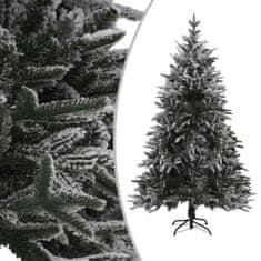 Vidaxl Zasnežený umelý vianočný stromček s LED a súpravou gulí 180 cm PVC a PE