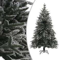 Vidaxl Zasnežený umelý vianočný stromček zelený 150 cm PVC&PE