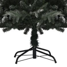 Vidaxl Zasnežený umelý vianočný stromček zelený 210 cm PVC&PE