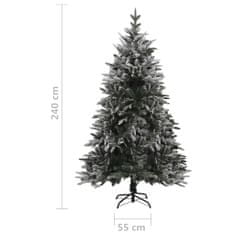 Vidaxl Zasnežený umelý vianočný stromček zelený 240 cm PVC&PE