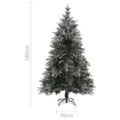 Vidaxl Zasnežený umelý vianočný stromček zelený 180 cm PVC&PE